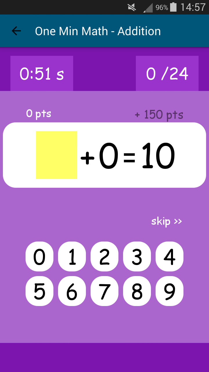 One Minute Math App on the Amazon Appstore
