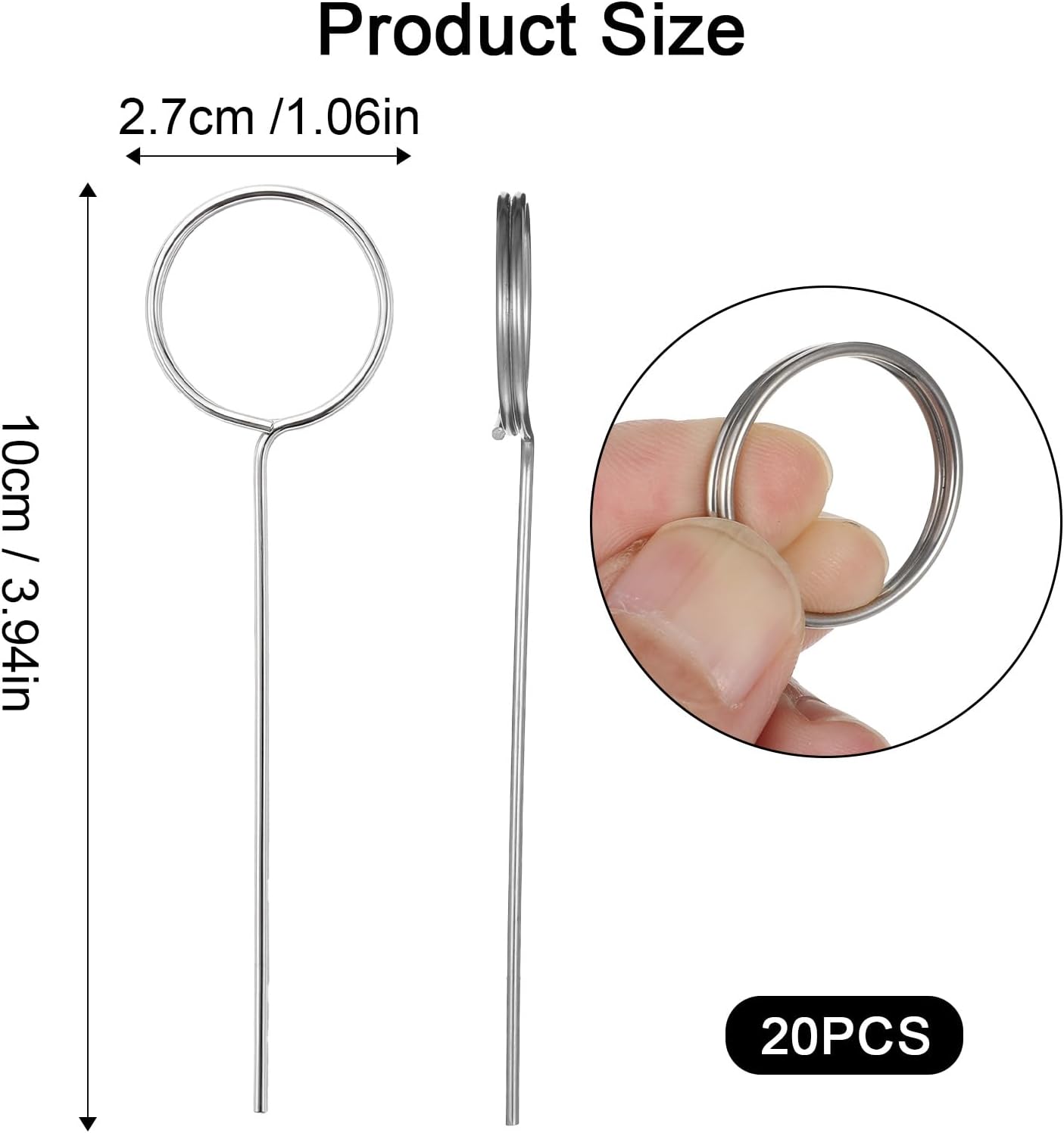 20PCS Metal Floral Card Holder Picks, Photo Memo Holder Pin for DIY Wedding Birthday Name Place Card Food, Photo Metal Clip for Plant Label, Table Number Cards Stand, Food Flag Pick