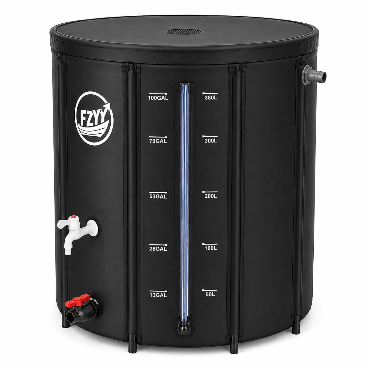 FZYY Water Butt,Collapsible Rainwater Collector with Tap & Filter (380L)