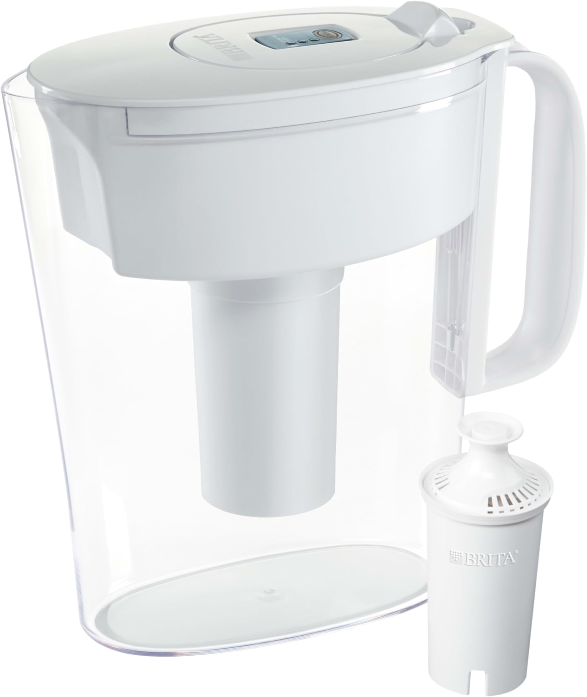Brita Water Filter Pitcher for Tap and Drinking Water with 1 Standard Filter, Lasts 2 Months, 6-Cup Capacity, BPA Free, White