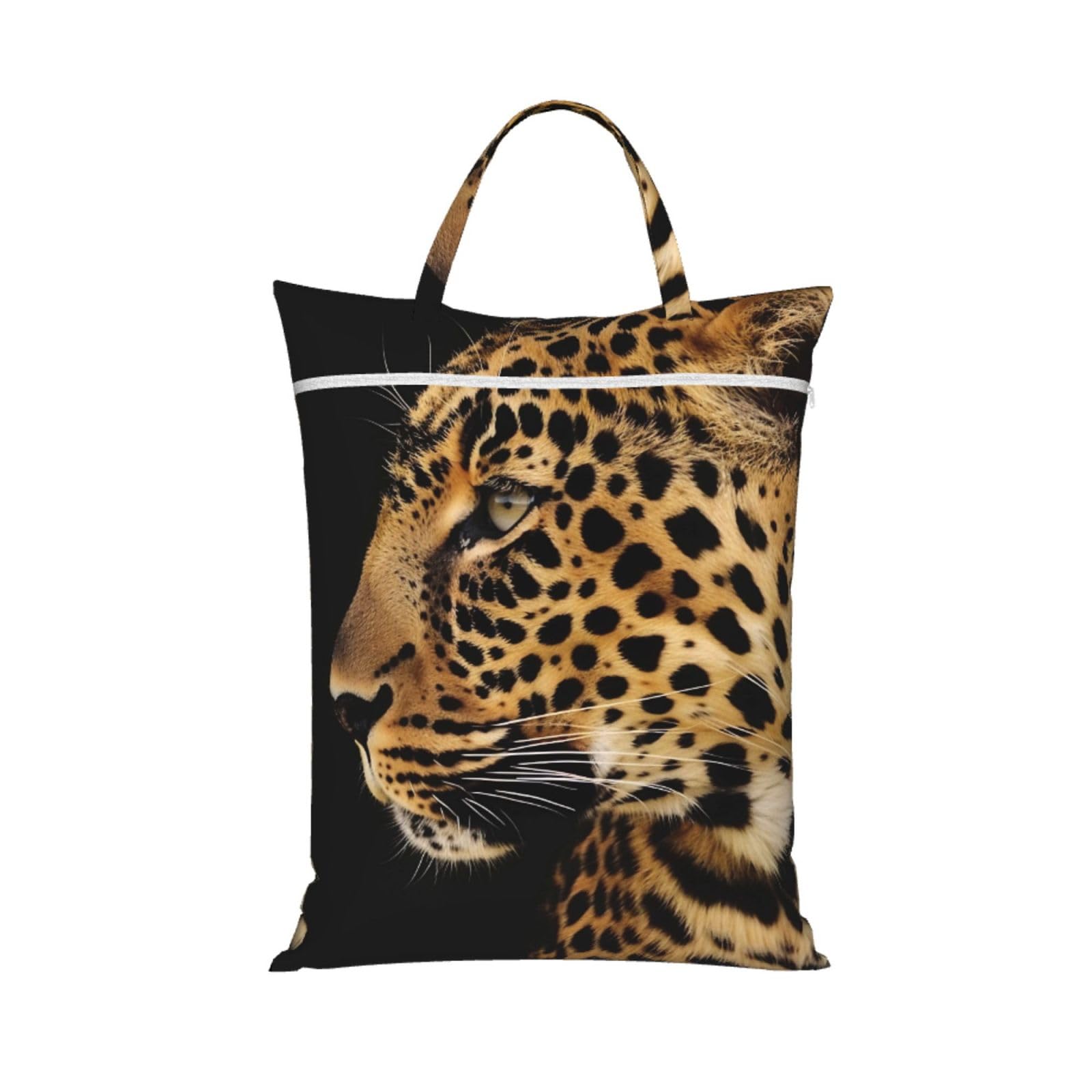 Large Travel Laundry Bags,Leopard Animal print Print with Handle Foldable Laundry Bag for Holidays Gym Swimming and Family Trips, 1Pcs