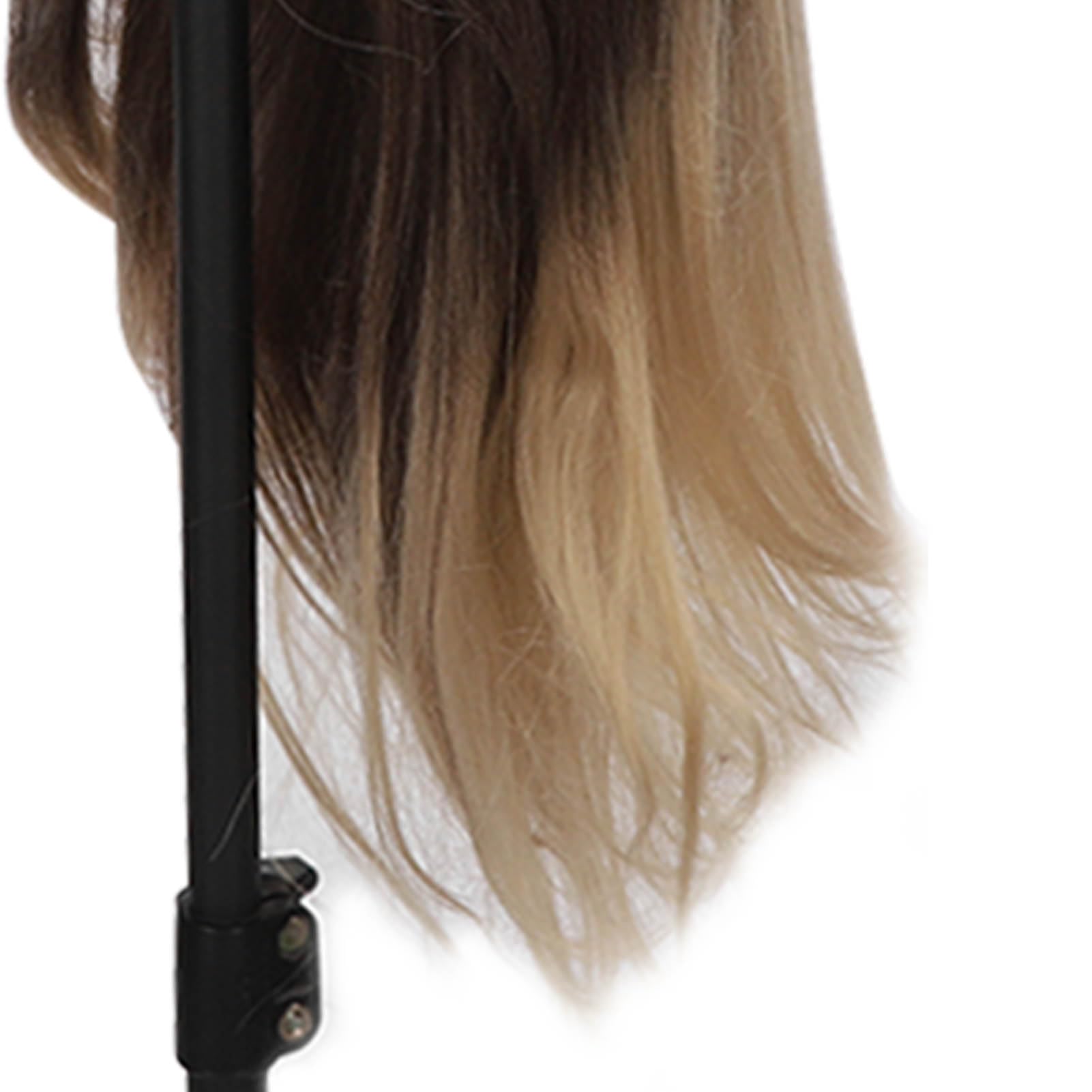 Głowa manekina, blond, szara, gradientowa peruka, wysoka temperatura, sztuczne włosy, do włosów, zaplatania, stylizacji, treningu, urody, nauczycieli, studentów, salonu, akademii, gabinetu
