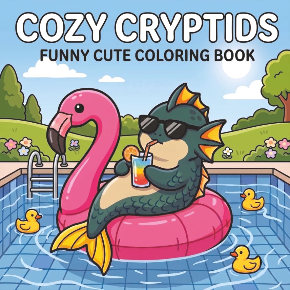 Cozy Cryptids Coloring Book: Bold and Easy Cute Magical Creatures and Kawaii Cryptids. +40 Unique Illustrations for Kids and Adults. Mothman, Yeti, Bigfoot, Whimsy Cryptid.