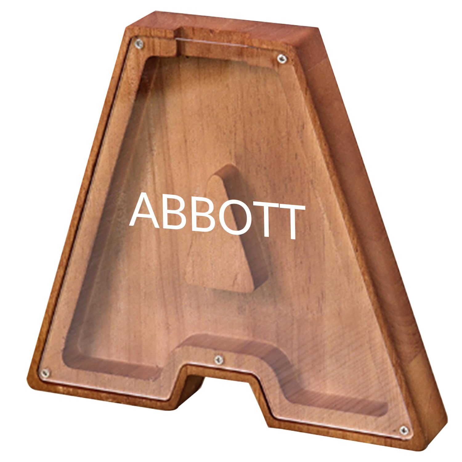 Personalized Wooden Kids Letter Piggy Bank Coin Bank with Initials Birthday Gift for Kids DIY Name Letter Money Bank Fun Gifts for Christmas, Festival, Baby Shower