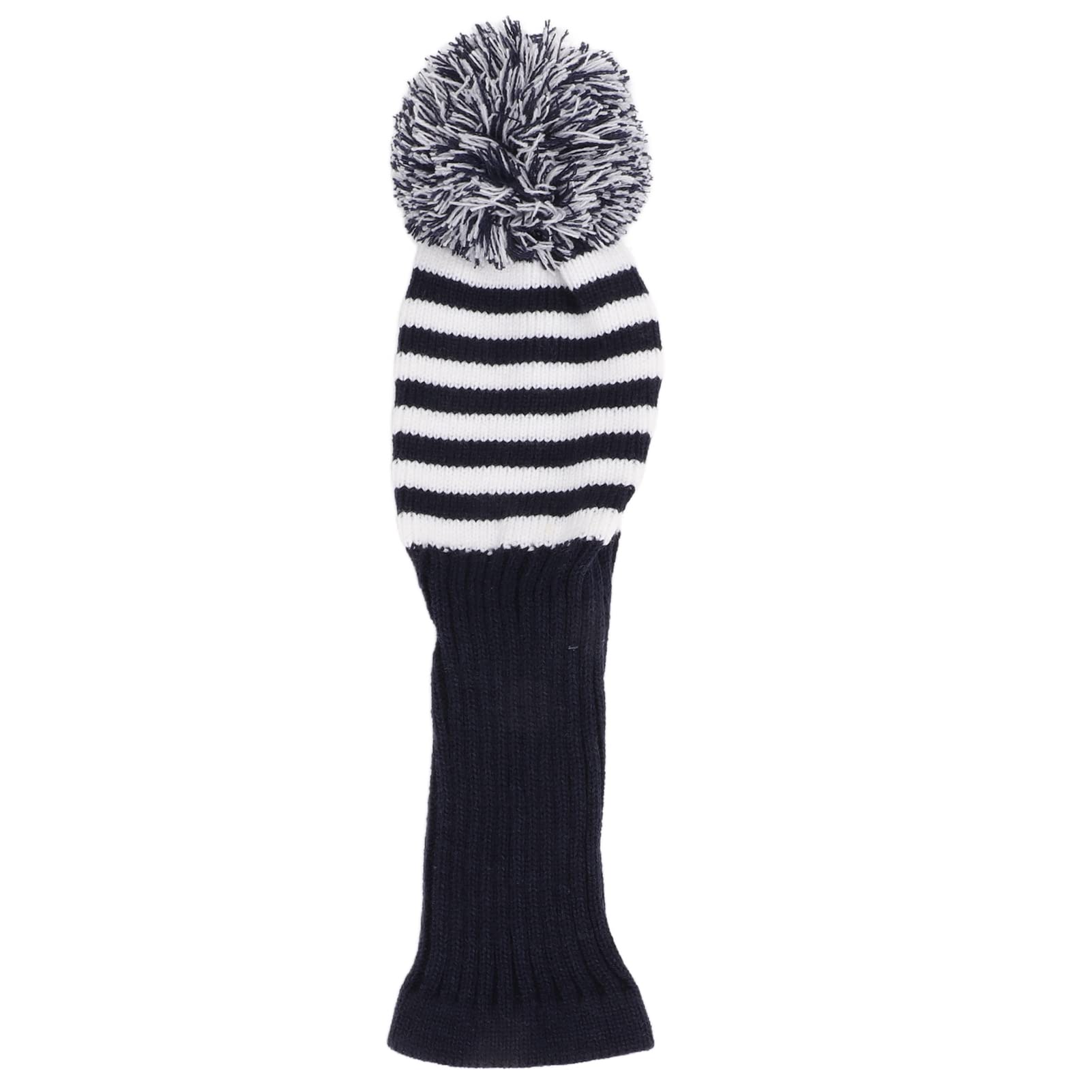 Knit Golf Head Covers, Woolen Yarn Knitted Golf Clubs Headcover, Double Layer Scratch Protection with Extended Design for Putters, Sapphire Blue White Stripe