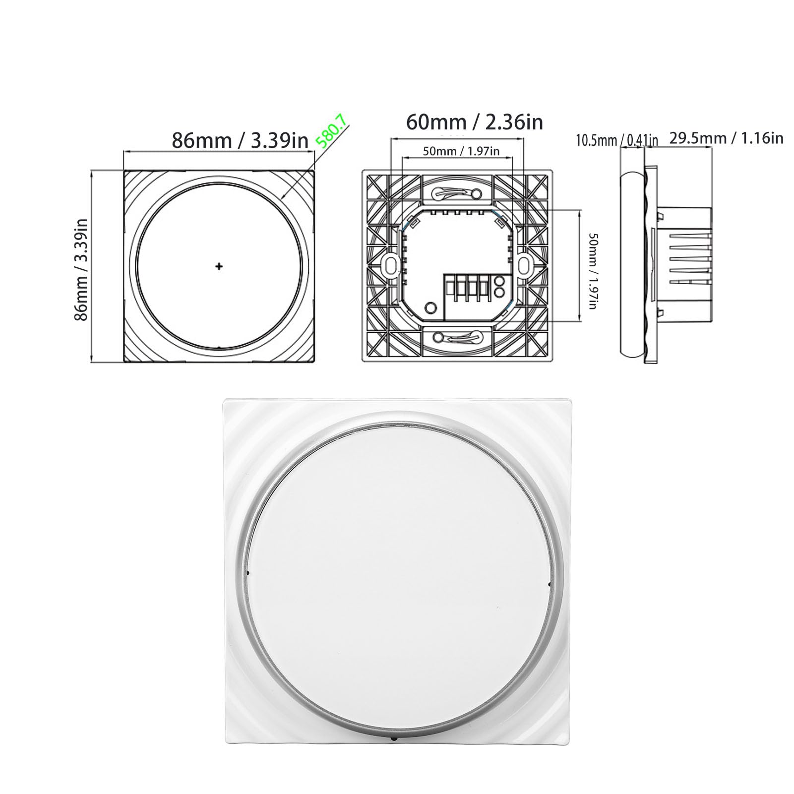 KIMISS WLAN-Thermostat für zu Hause – Programmierbarer Digitaler Thermostat mit Präziser Touchscreen-Steuerung – Energieeffizientes Temperaturmanagement (White)