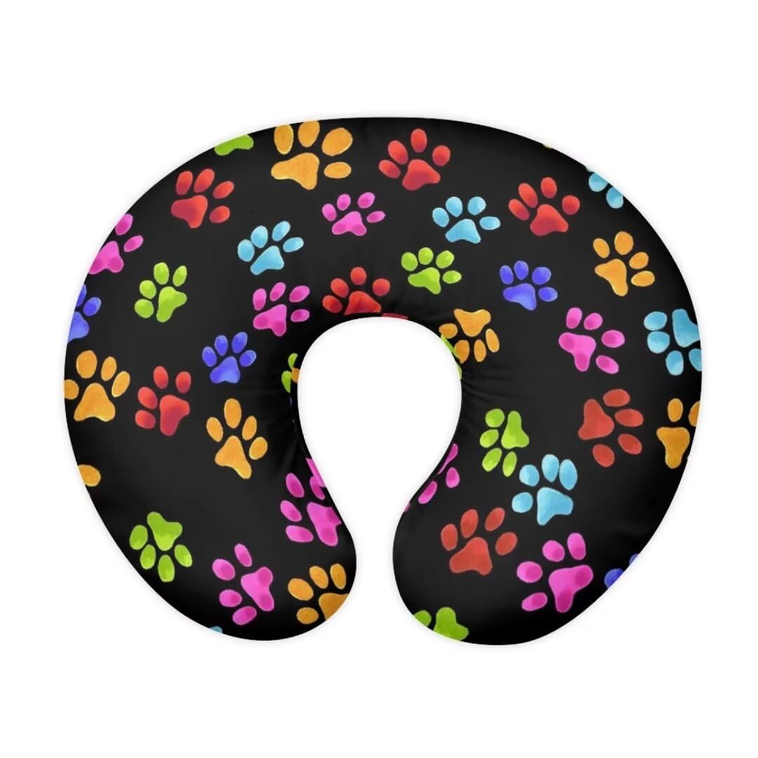 Jeiento Hippie Nursing Pillow Covers Elastic Feeding Pillowcase Dog Paw Print Breastfeeding Pillow Slipcover Safely Fits On Standard Infant Nursing Pillows