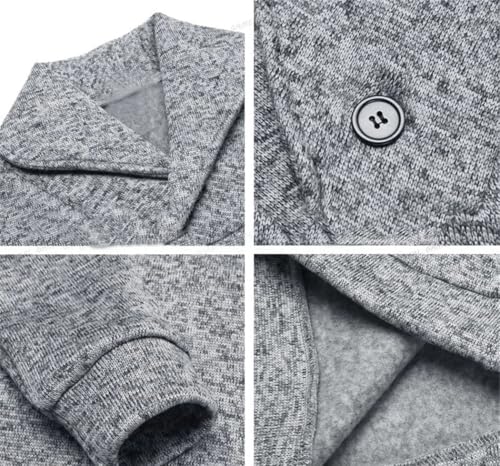 Men's Long Sleeve Turtleneck Button Solid Color Pullover Winter Breathable Lapel Sweater4