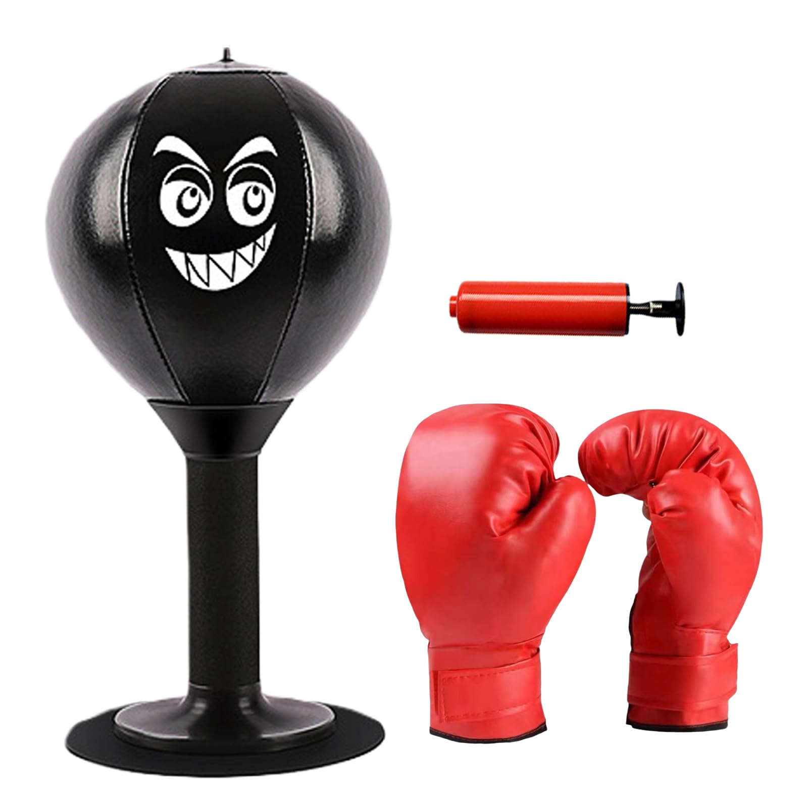 Punching ball tavolo con guanti, borsa da punching per adulti, mini sacco da boxe Punching ball con ventose forti, pompa ad aria, scatola per casa e scrivania, per alleviare lo stress