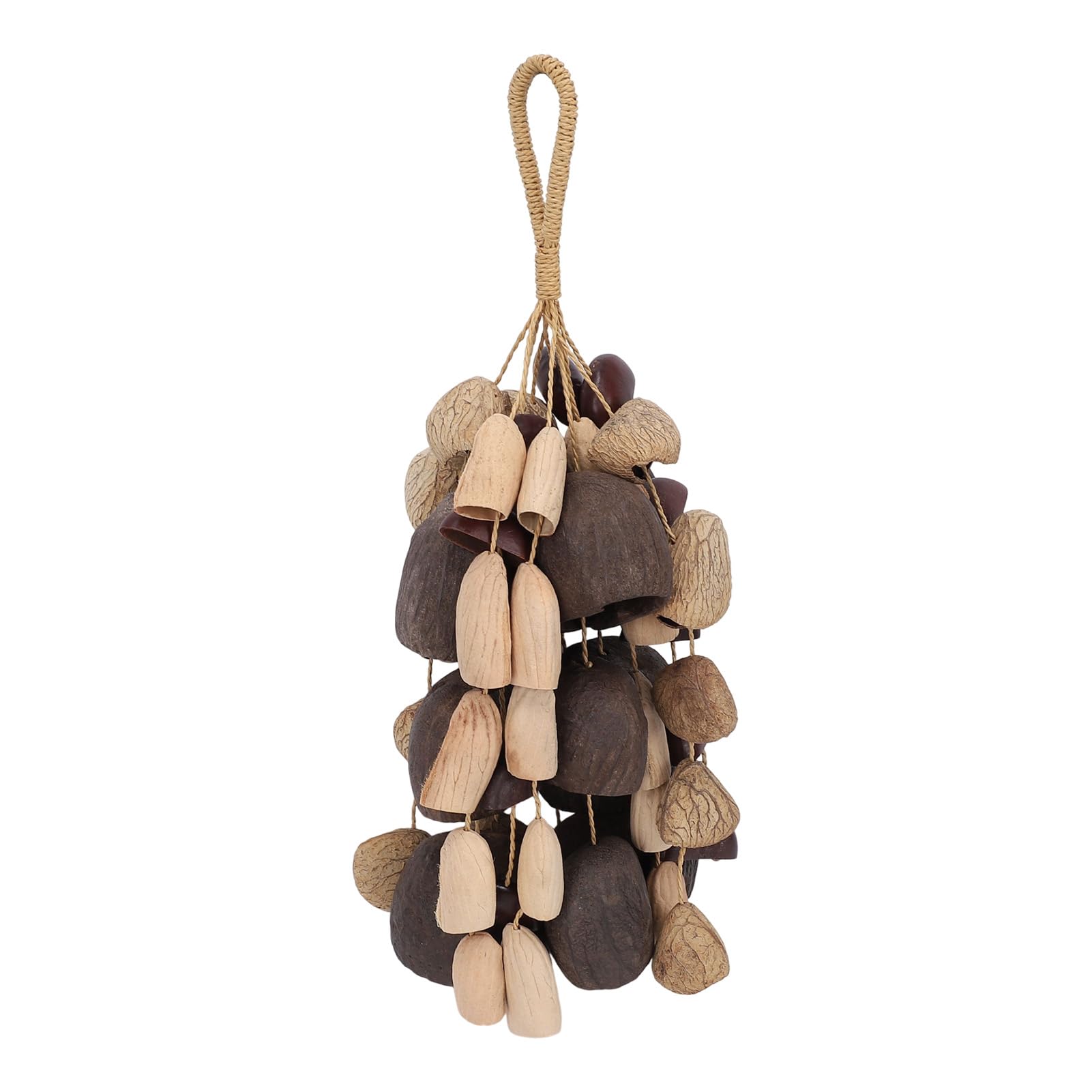 Handgemachtes Naturschalen Windspiel Zusammengesetzt von 54 Naturschalen Yoga Meditationsinstrument 4 Muscheltypen Muschelrassel Innen- und Außen Dekor für Klangentspannung