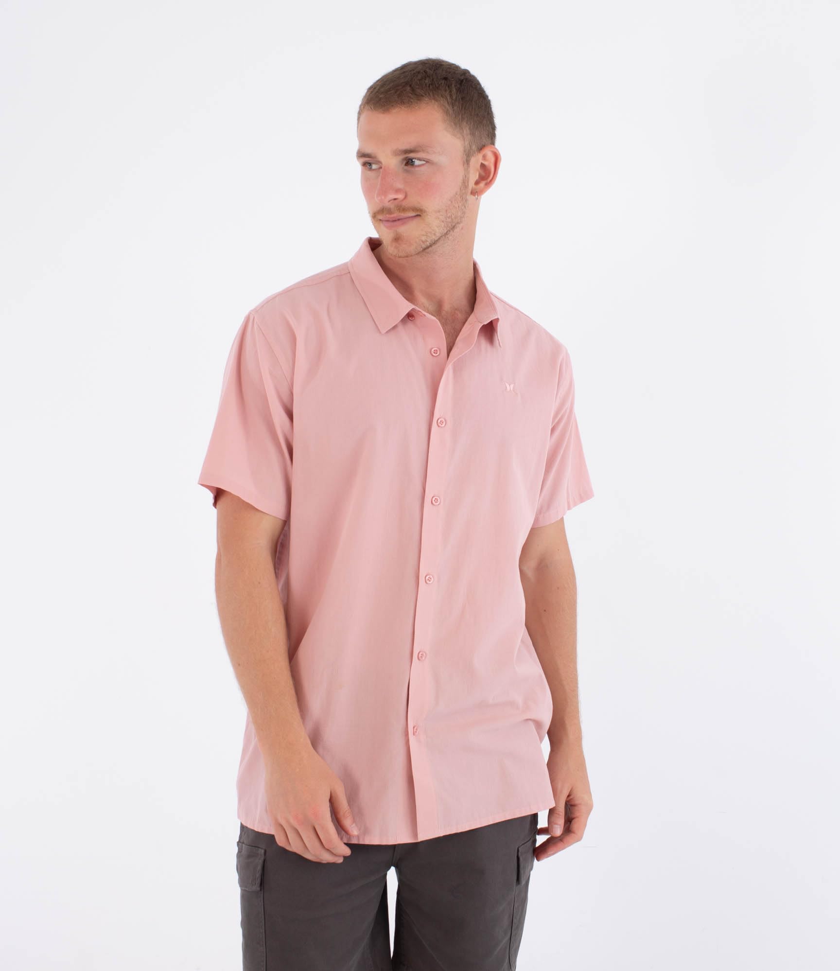 Hurley Mens Short-Sleeved Low Tide T-Shirt, Pink, XL EU