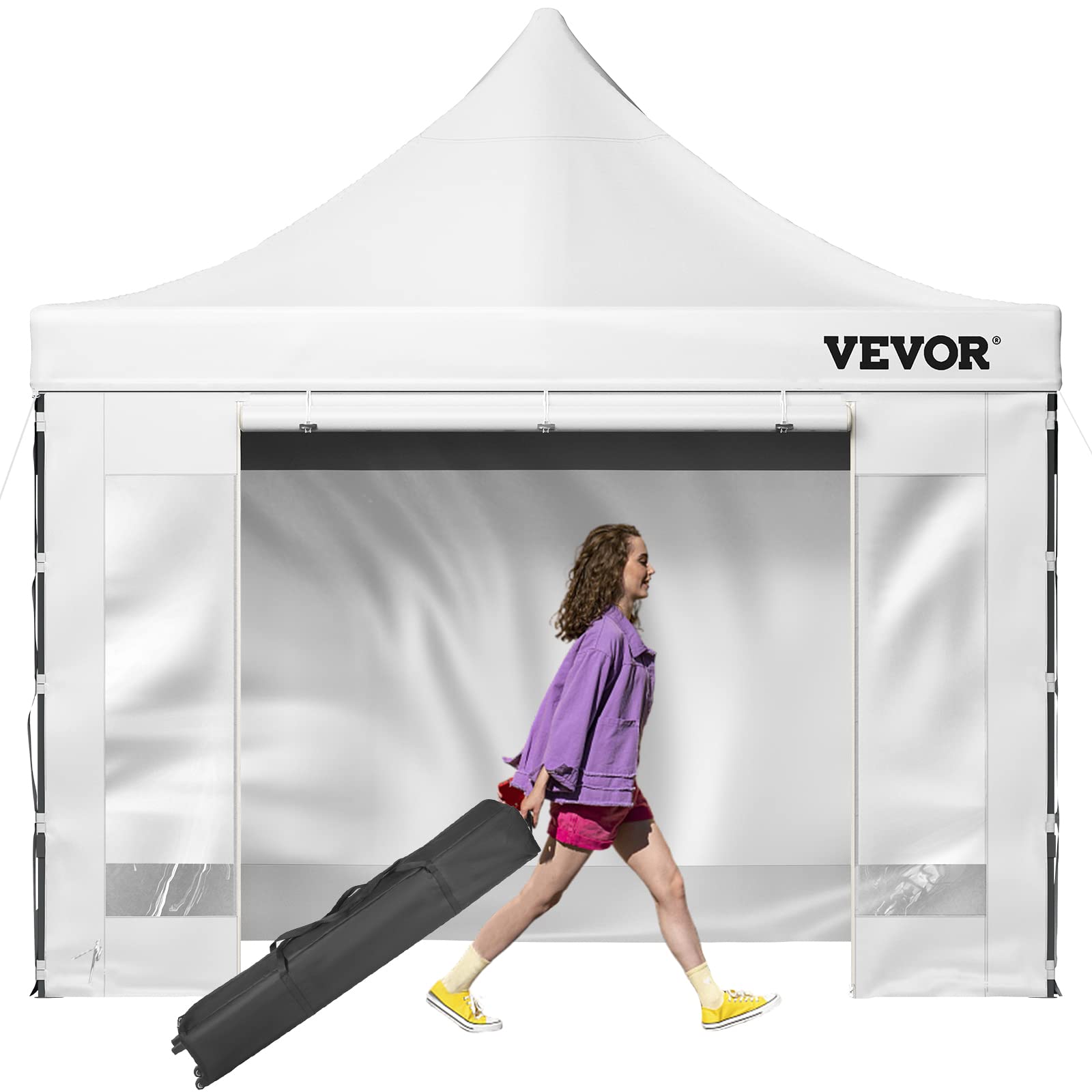 VEVOR Tonnelle Imperméable Tente Pop-up Jardin avec Parois Latérales Pavillon Terrasse Extérieure Abri Pliable Soleil Pluie Neige Résistant aux UV et Sac à roulettes pour Fête Arrière-Cour
