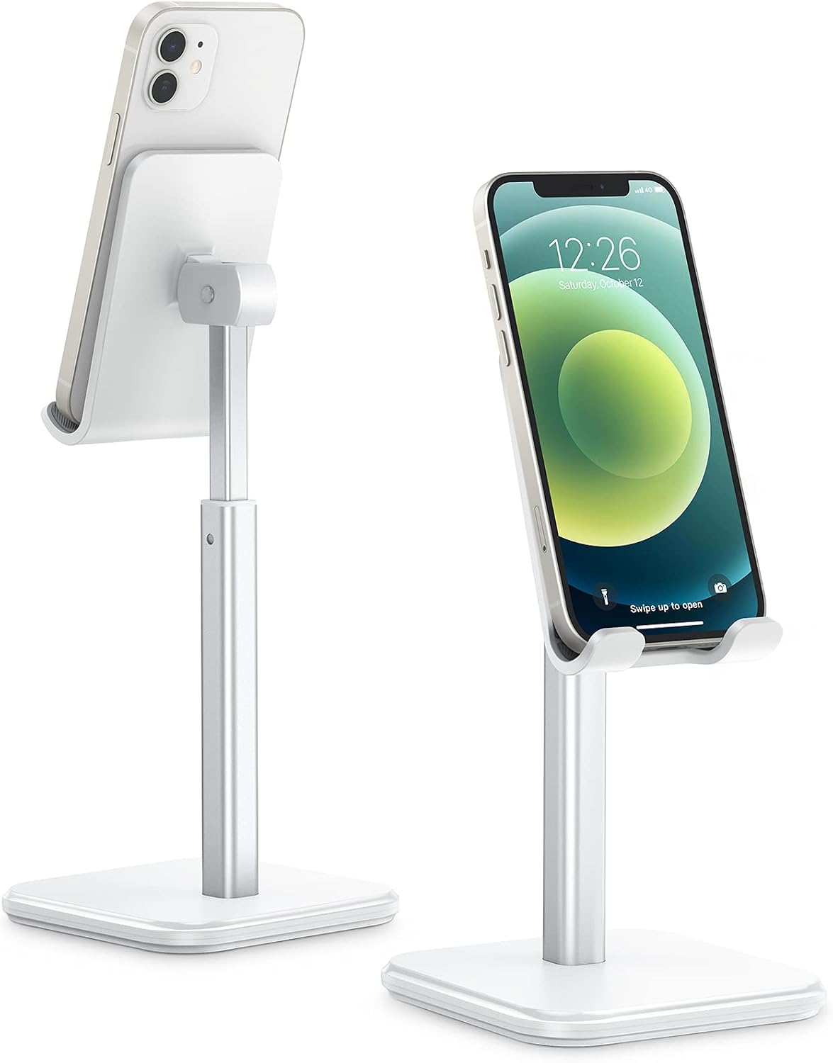 apiker Cell Phone Stand Holder for Desk,Compatible with All Smart Phone, White