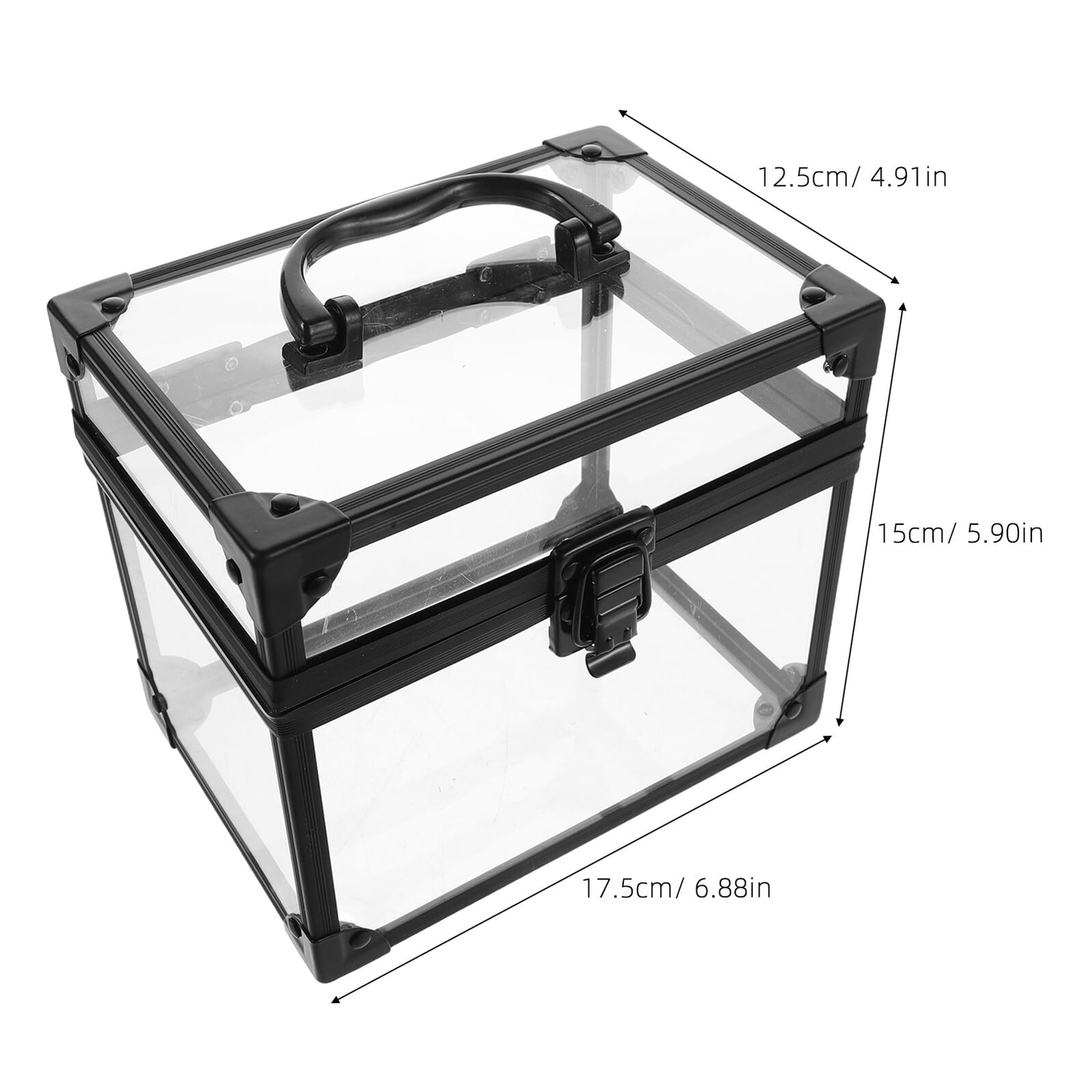 Porta CD e Dvd Trasparente in Plastica Acrilica con Coperchio, Scatola Porta Dischi Vinile di Grande Capacità 17,5x12,5x15 Cm, Custodia Organizer per Archiviazione Multimediale