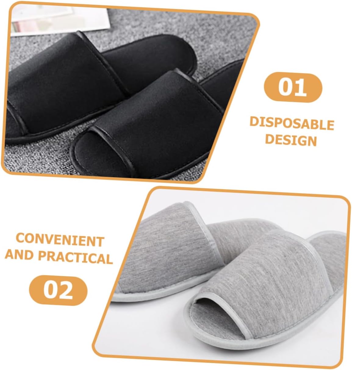 Hotel Guest Slippers Bulk Portable Indoor Slippers for Women Men Travel