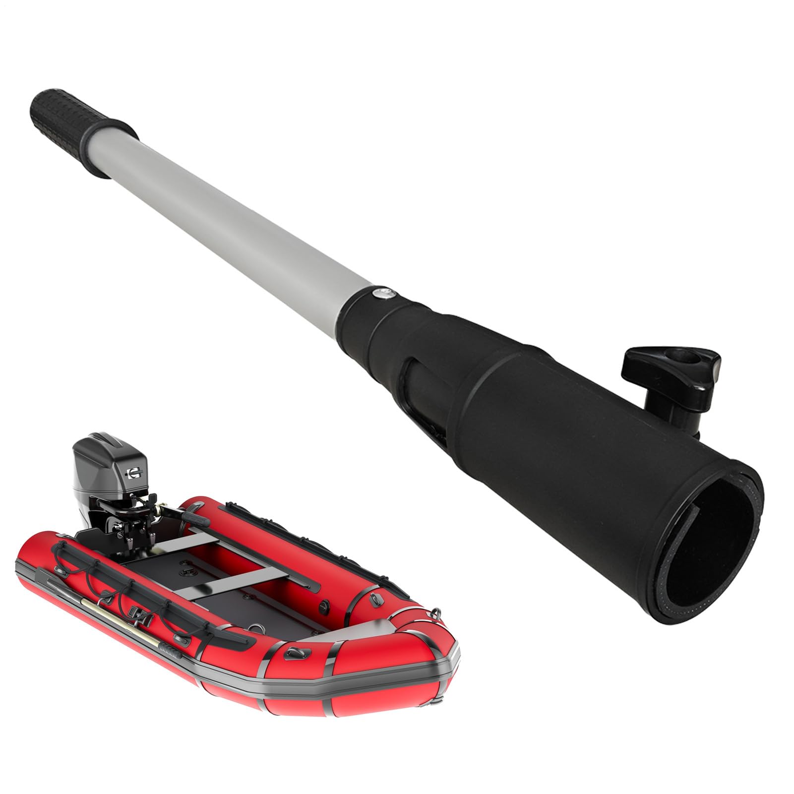 Alargador para manillar fueraborda – Extensión para barra de 60-100 cm, de mando universal para motor fueraborda, mango ergonómico antideslizante, resistente al agua salada, robusta | Mango D