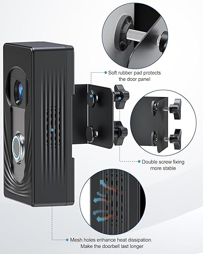 Miniatura 5 de Soporte inalámbrico para timbre de video para anilloparpadeo, compatible con anillo 4321, soporte de cámara antirrobo sin taladro, soporte para