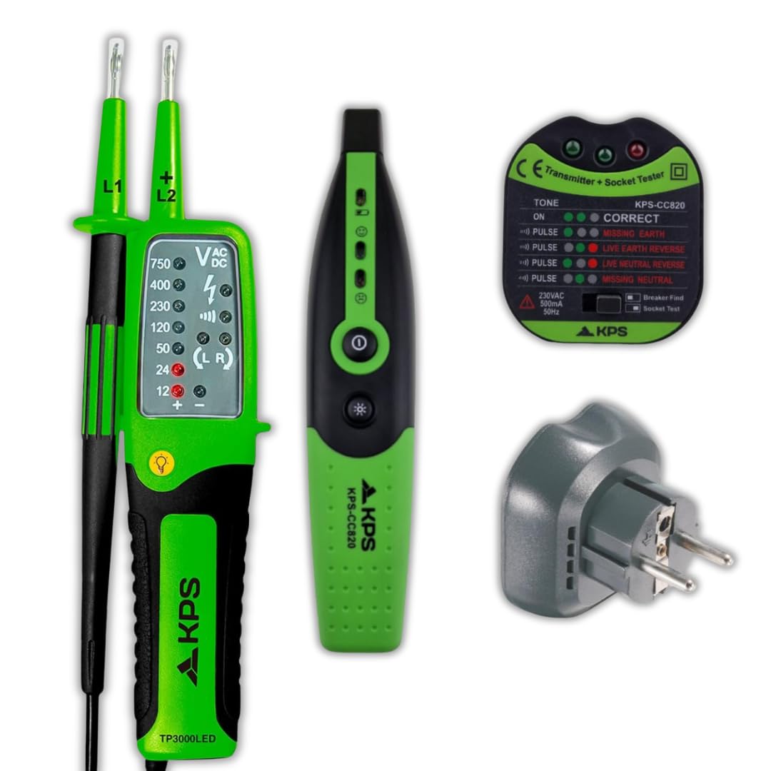 KPS Kit Eléctrico Comprobador de Tensión y Localizador de Circuitos