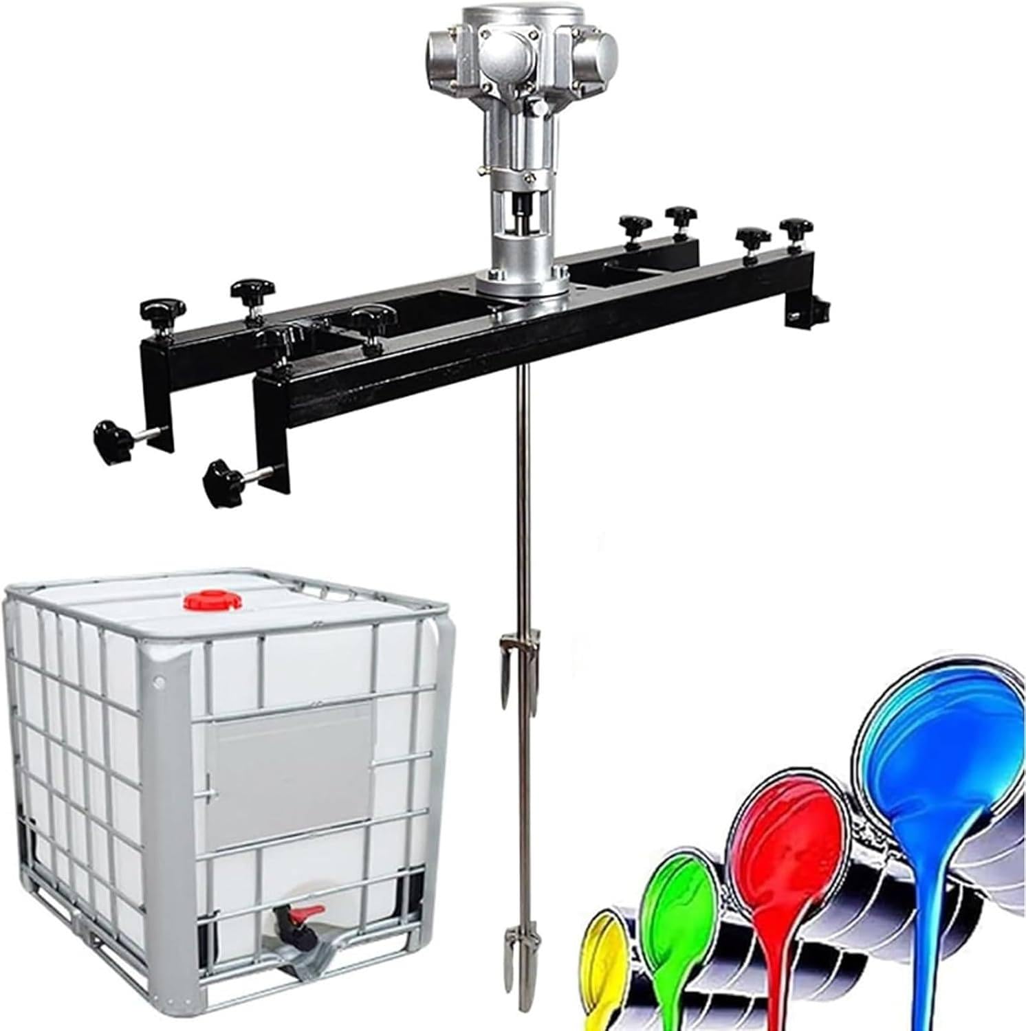 Agitador de Aire para IBC, Mezclador de Pintura neumático, Mezclador automático de Pintura, para Mezclar soluciones de viscosidad Media-Alta (sin cubeta) (3 Cilindros)