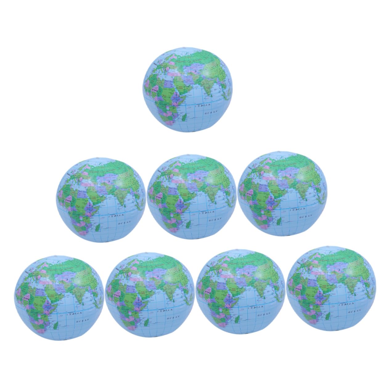 GALPADA 8pcs Inflatable Beach Balls Educational World Globe Design Safe Material for Summer Beach Parties Pool Fun and Outdoor Activities