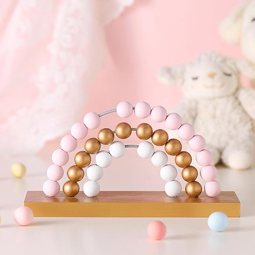 Miniatura 7 de Arrowbash Decoración de habitación de niñas con diseño de arco iris rosa, 8.66 x 5 pulgadas, color pastel, para habitación de niños, cuarto de