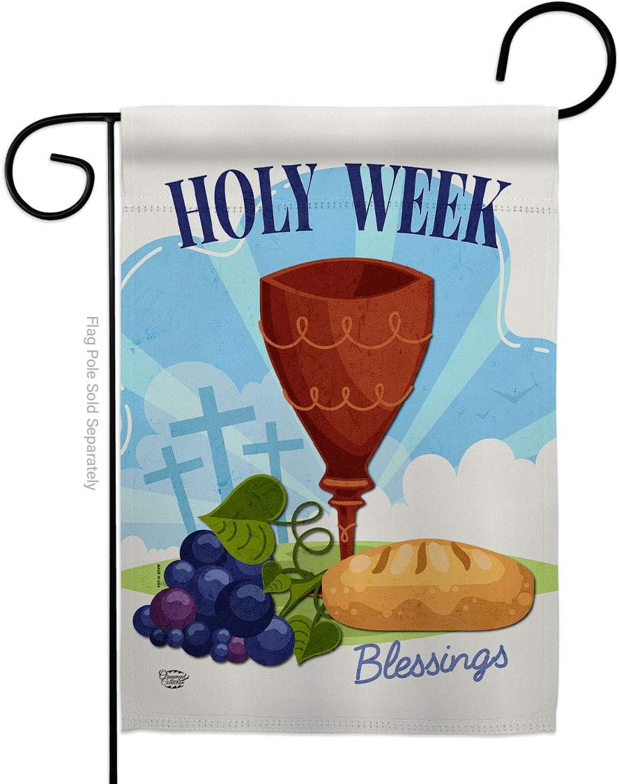 Holy Week Garden Flag Set Wall Hanger Religious Faith Hope Grace Peace Dove Christian Religion Easter Small Decorative Gift Yard House Banner Made in USA 13 X 18.5
