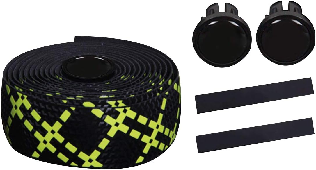 2 Rolls Silica Gel Bike Handlebar Tapes Wrap with Bar Plugs for Road Mountain Bicycle Cycling