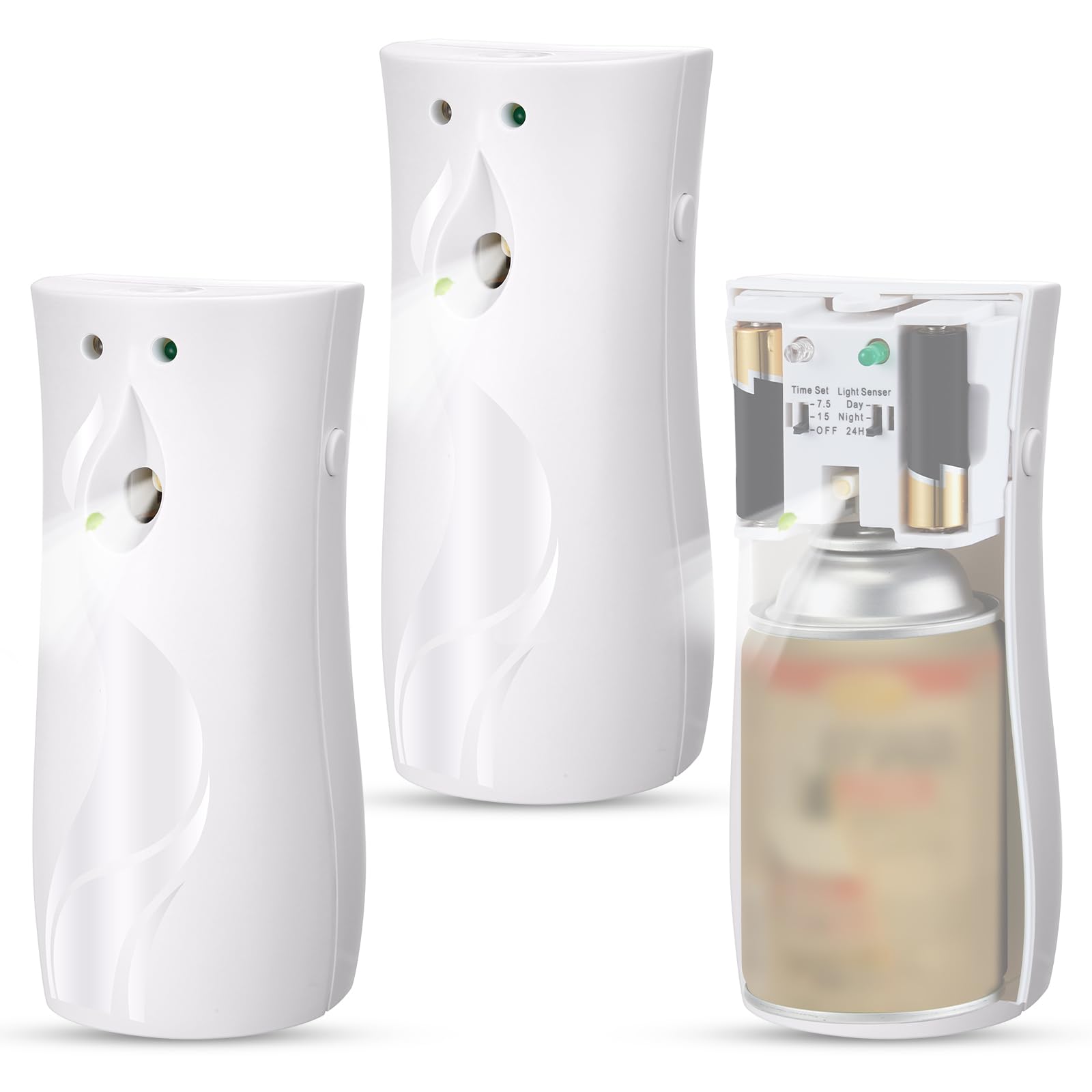 Qualirey 2 Pcs Automatic Fly Spray Dispenser Mosquito Flying Insect Control Metered Air Freshener Spray Dispenser for Summer Bathroom Room Country Vet