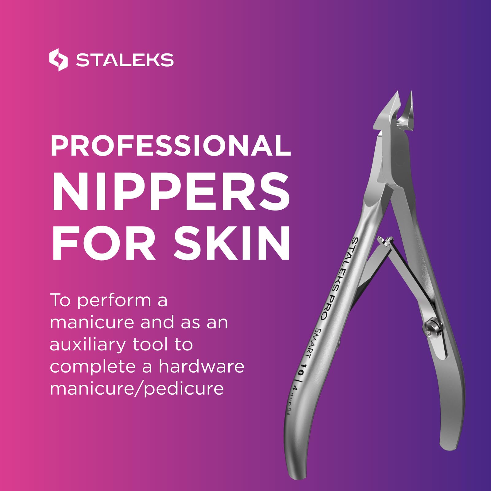 STALEKS - Pinzas para uñas profesionales Smart 10 (4 mm)