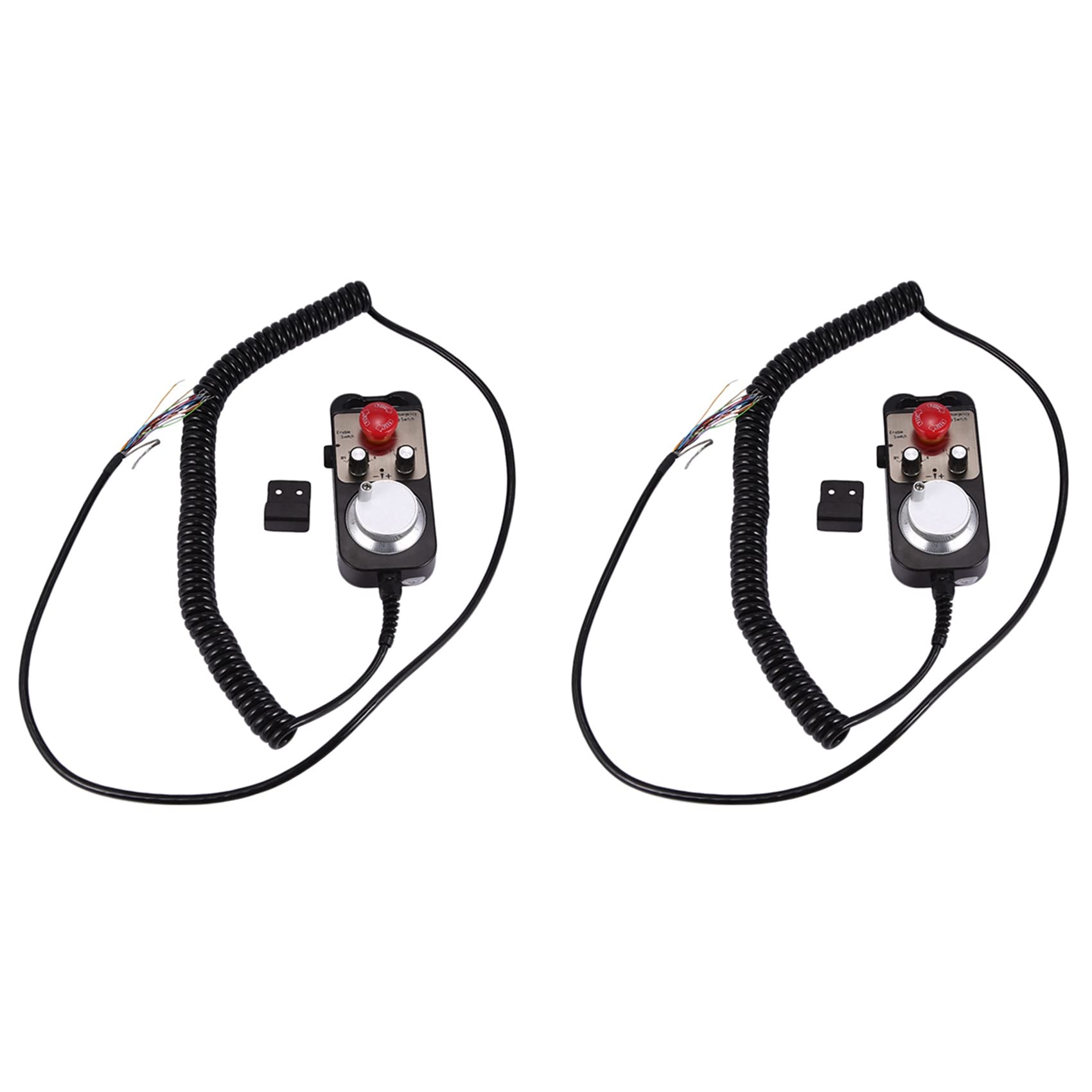 Lot de 2 roues universelles Cnc 4 axes Mpg remorque à main 100 impulsions 5 V & arrêt d'urgence Routeur CNC Routeur à main 4 axes Type