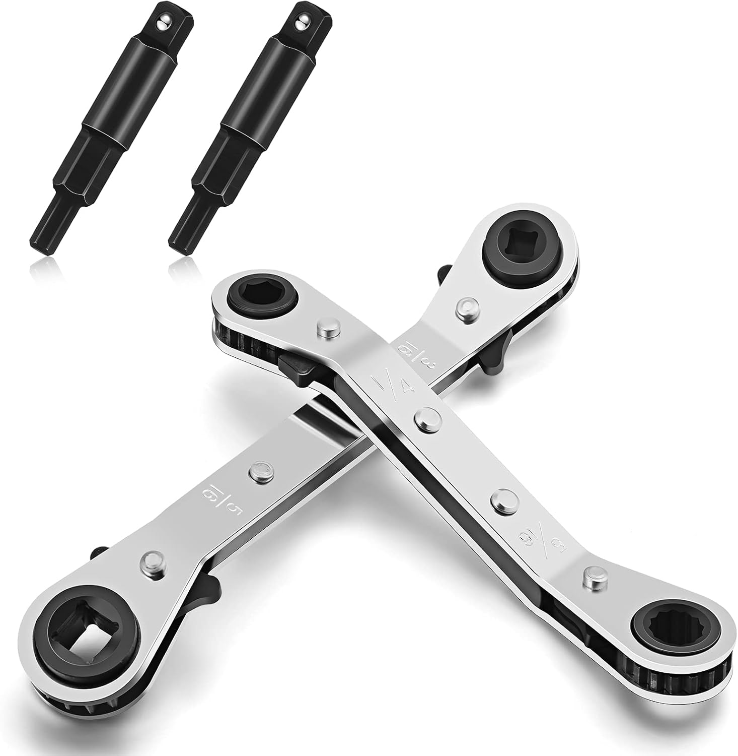4 Pieces Ratchet Wrench 5/16 to 1/4 HVAC Service Wrench with 3/8 Inch