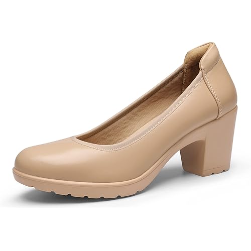 DREAM PAIRS Women's Chunky Closed Toe Low Block Heels Work Pumps Comfortable Round Toe Dress Wedding Shoes