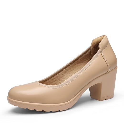 DREAM PAIRS Women's Chunky Closed Toe Low Block Heels Work Pumps Comfortable Round Toe Dress Wedding Shoes