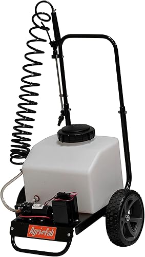 Agri-Fab 45-0595 Pulverizador de empuje de 6 - capacidad de galón, tanque blanco, 1.0 GPM, bomba de 40 PSI ' 5 amperios hr 12 voltios batería