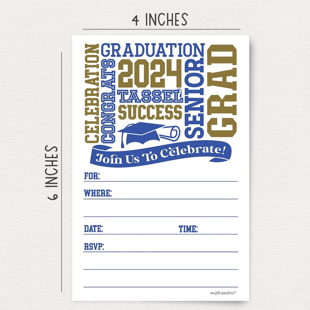 Graduation Invitations 2024 With Envelopes Grad Party Invites For