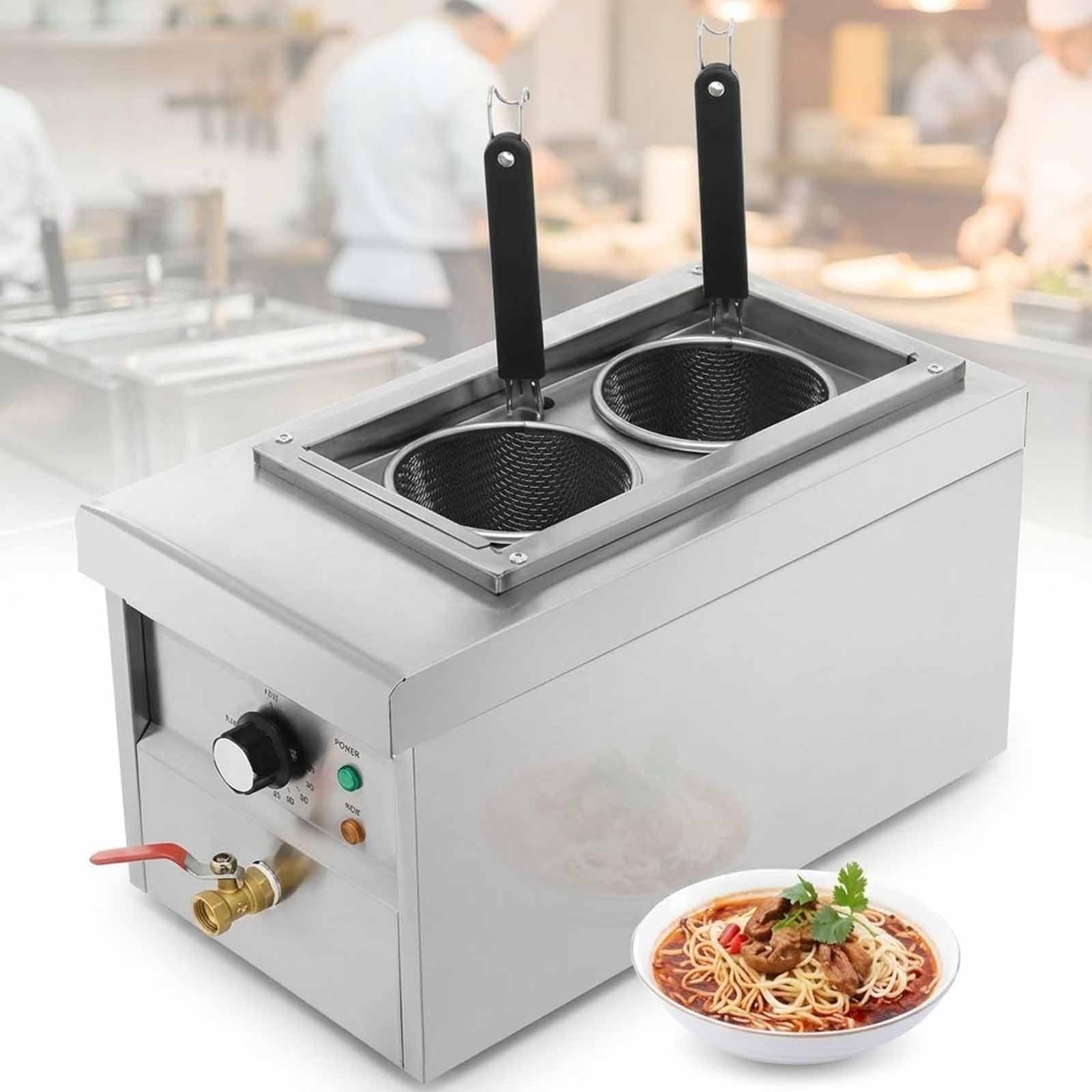 Cuocipapa Professionale A 2 Fori, Bollitore Elettrico Per Pasta Da 2,5 Kw Con 2 Cestelli, Controllo Preciso Della Temperatura Da 30 A 110 °c, Ideale Per Ristoranti E Mense.