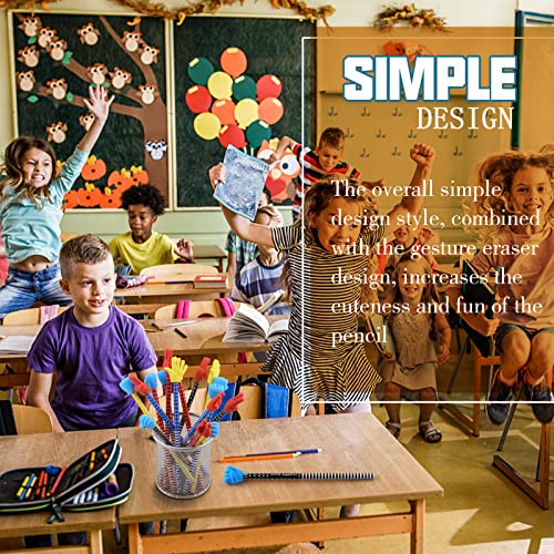 Etmact 36 Pack Rock Paper Scissors Pencil With Erasers, Fun Pencil Eraser Topper, Novelty Dot & Stripe Erasers Pencils, Wood Funny Pencil Kids Pencils Bulk For Kids School Classroom Supplies #TOP5