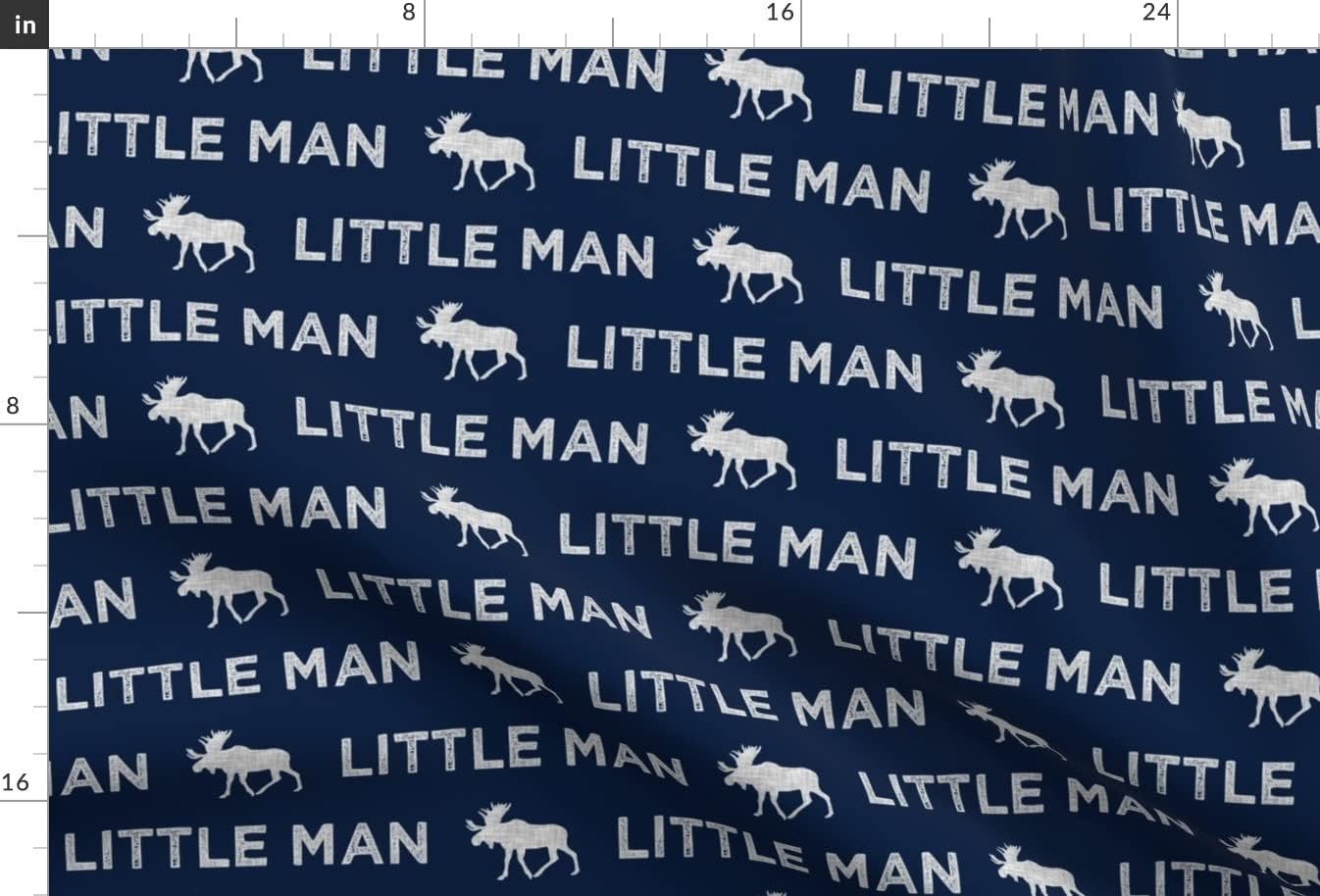 Spoonflower Fabric - Little Man Grey Navy Moose Elk Boy Woodland Printed on Upholstery Velvet Fabric Fat Quarter - Upholstery Home Decor Bottomweight Apparel