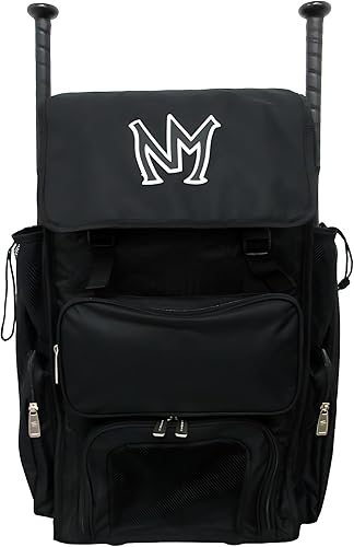 Miniatura 8 de No Mercy Bolsa de bate de béisbol con ruedas giratorias resistentes para juegos de viaje y práctica de juego, bolsa de almacenamiento de equipo para