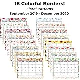 Wall Calendar 2020 (Floral) 11x8.5 Monthly Wall Calendar, Use to December 2020, with Stickers for Calendars, Hanging Calendar 2019 2020 by Cranbury