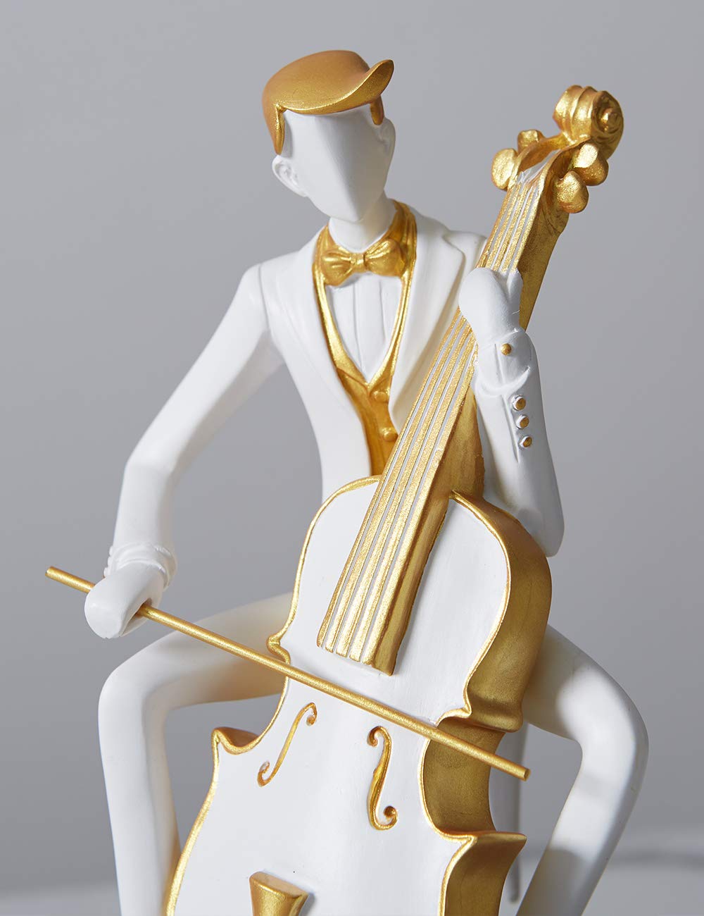 HAUCOZE Adorno Musical Estatua de Músico Escultura Violonchelo Figura Modern Decoración Arte Hogar Regalo para Familiares Amigos Amantes 22cm