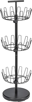Household Essentials 3-Tier Shoe Storage Tree, Matte Black