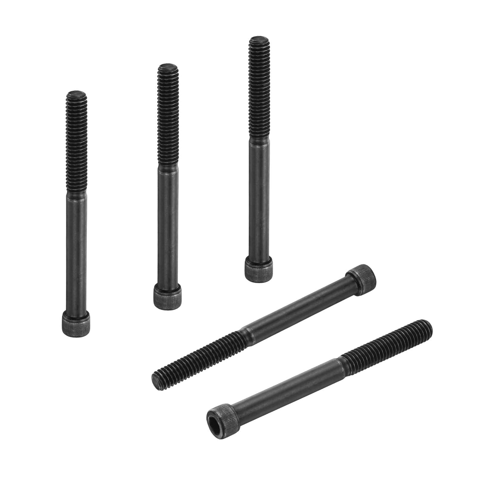 PATIKIL 5/16"-18 x 3-1/2 Socket Head Cap Screws Bolts, 10Pcs Carbon Steel Hex Head Metric Screws for Door Road Bicycle Mountain Bike Auto Ship Communication Equipment, Black
