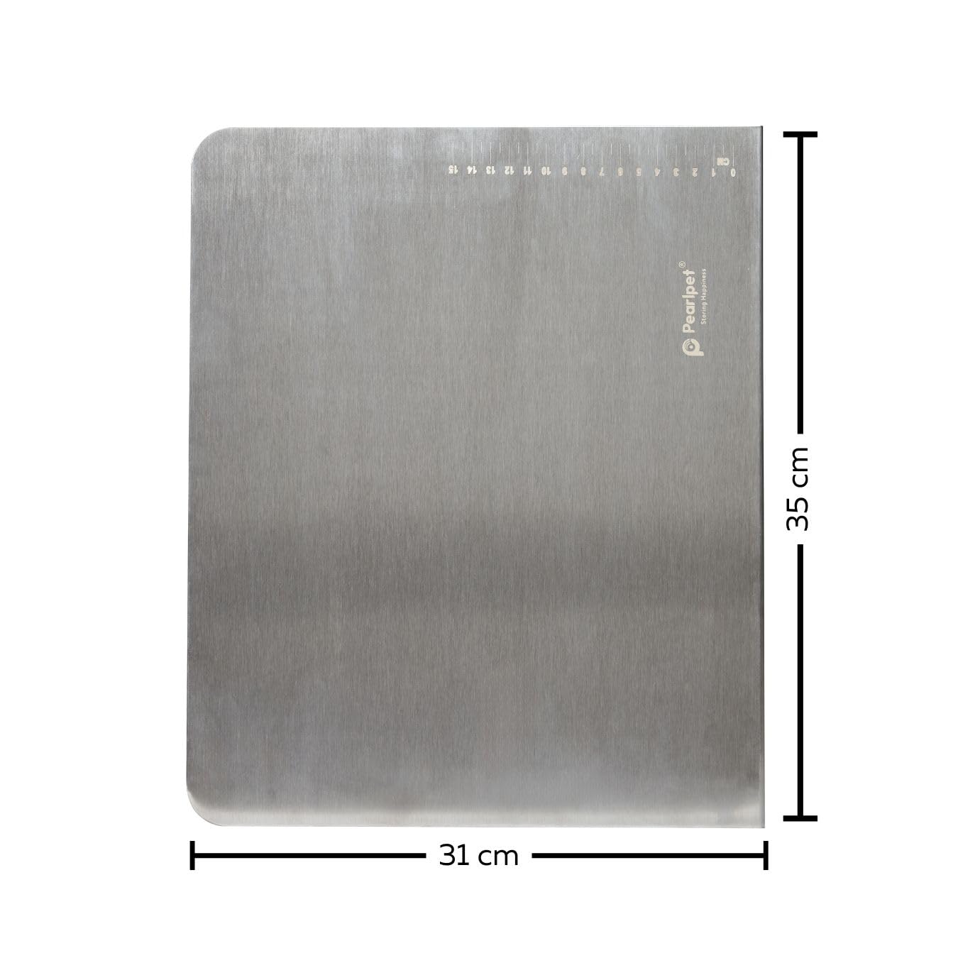 PEARLPET Stainless Steel Countertop Chopping Board - Versatile, Durable, and Hygienic |Heavy-Duty Countertop Board for Vegetables, Fruits, Meats, Kneading Dough, Medium (35cm x 31cm)