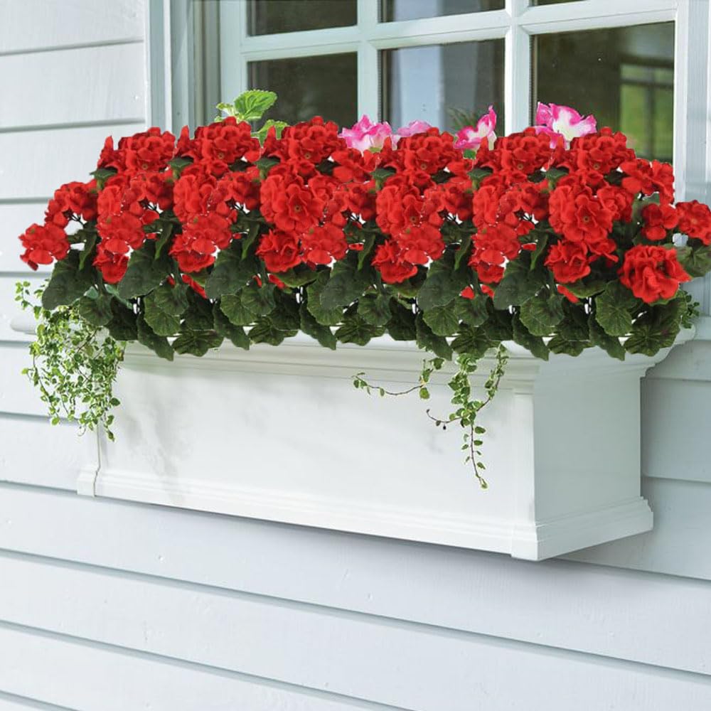 RXMORI Lot de 4 Géraniums artificiels en Soie, Plantes de géranium, géraniums Rouges, Arrangements Floraux en Soie synthétique pour Pot de Fleurs d'extérieur RXMORI Lot de 4 Géraniums artificiels en Soie, Plantes de géranium, géraniums Rouges, Arrangements Floraux en Soie synthétique pour Pot de Fleurs d'extérieur