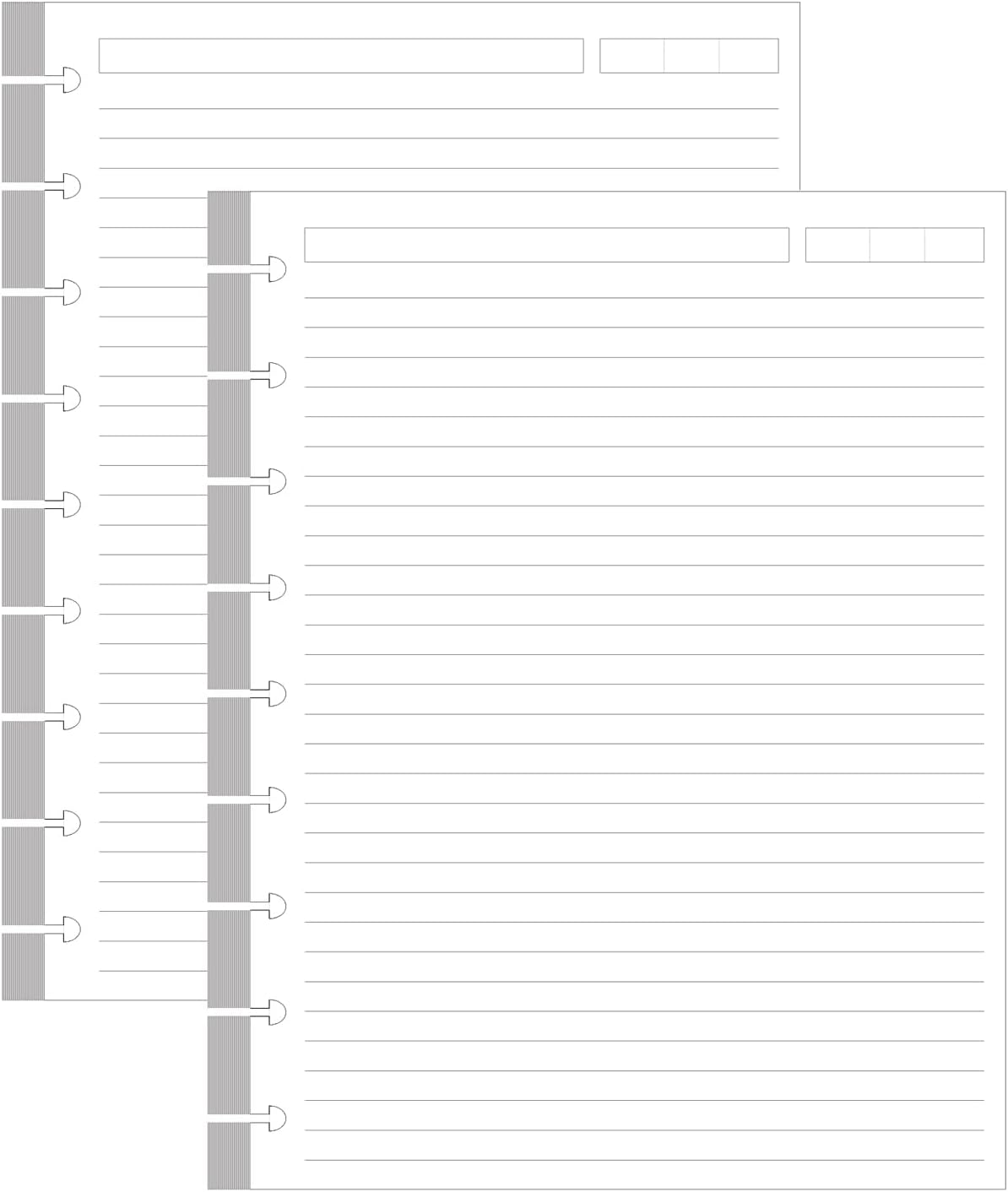 200 Sheets 9Disc Discbound Lined Refills Paper for Happy Planners Insert, Classic