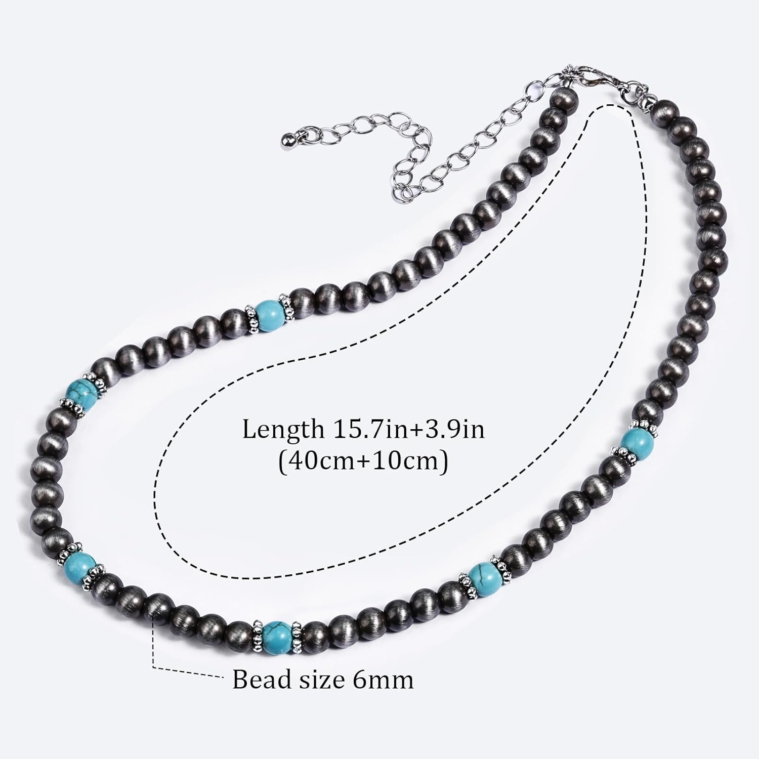 Turquoise Navajo Pearl Necklaces for Women Hypoallergenic Vintage Western Cowgirl Jewelry for Women - Image 7