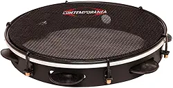 Pandeiro Contemporânea 12 Profissional Preto Pele Muda