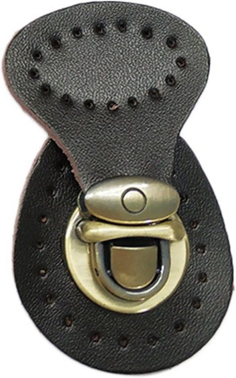 Faux Leather Button Lock Bag Snap Closure Buckle Fastener Replacement DIY Tote Wallet(Black)