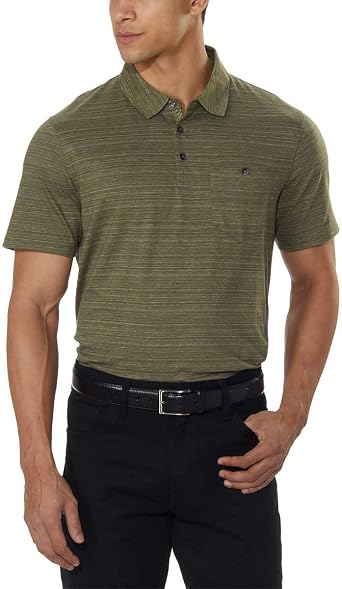 English Laundry Mens Short Sleeve Polo (Olive Canvas, XX-Large)